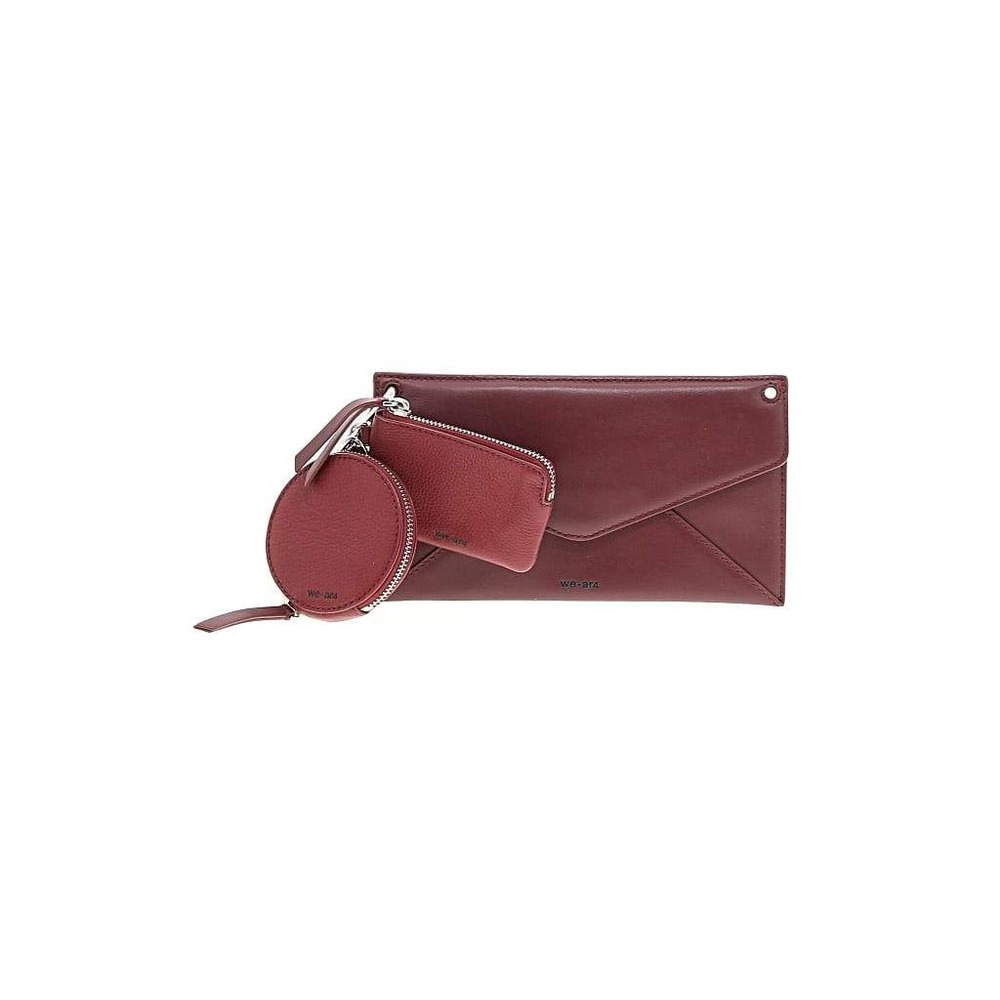 WE-AR4 Burgundy Leather Modular Envelope Clutch and Pouch Set